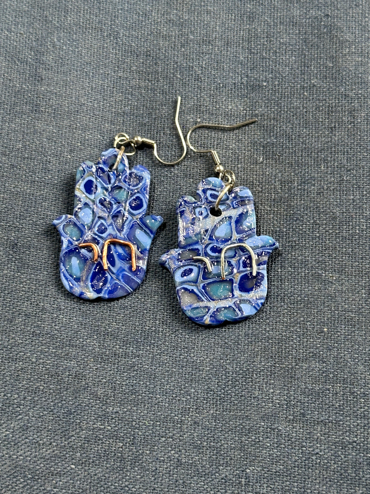 Blue Chai Hamsa Earrings
