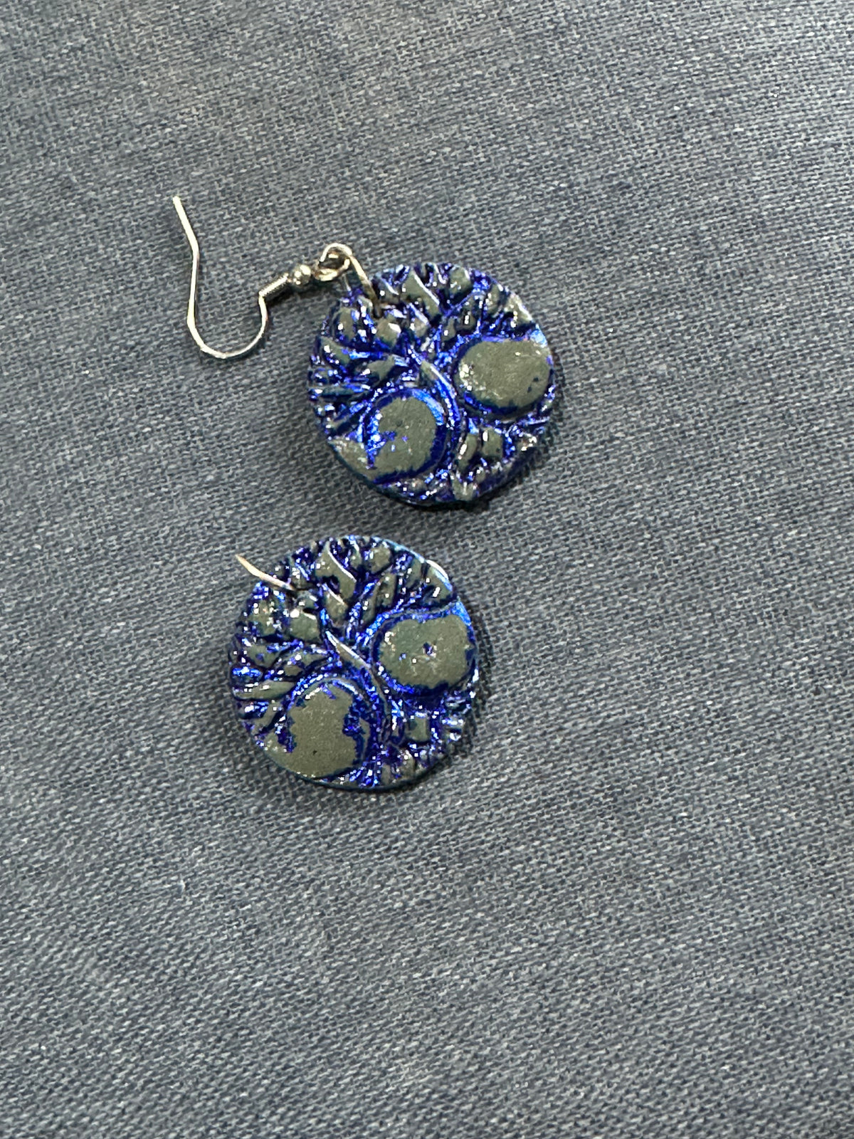 Blue Tree of Life Apple Earrings