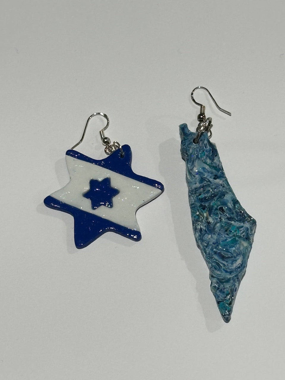 Israel Map & Star of David Earrings