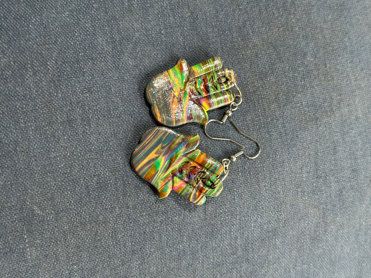 Rainbow Hamsa Earrings