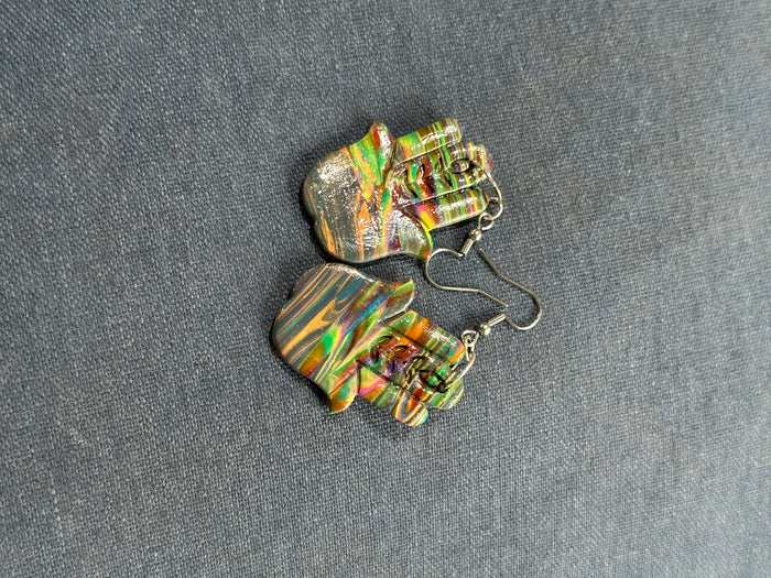 Rainbow Hamsa Earrings
