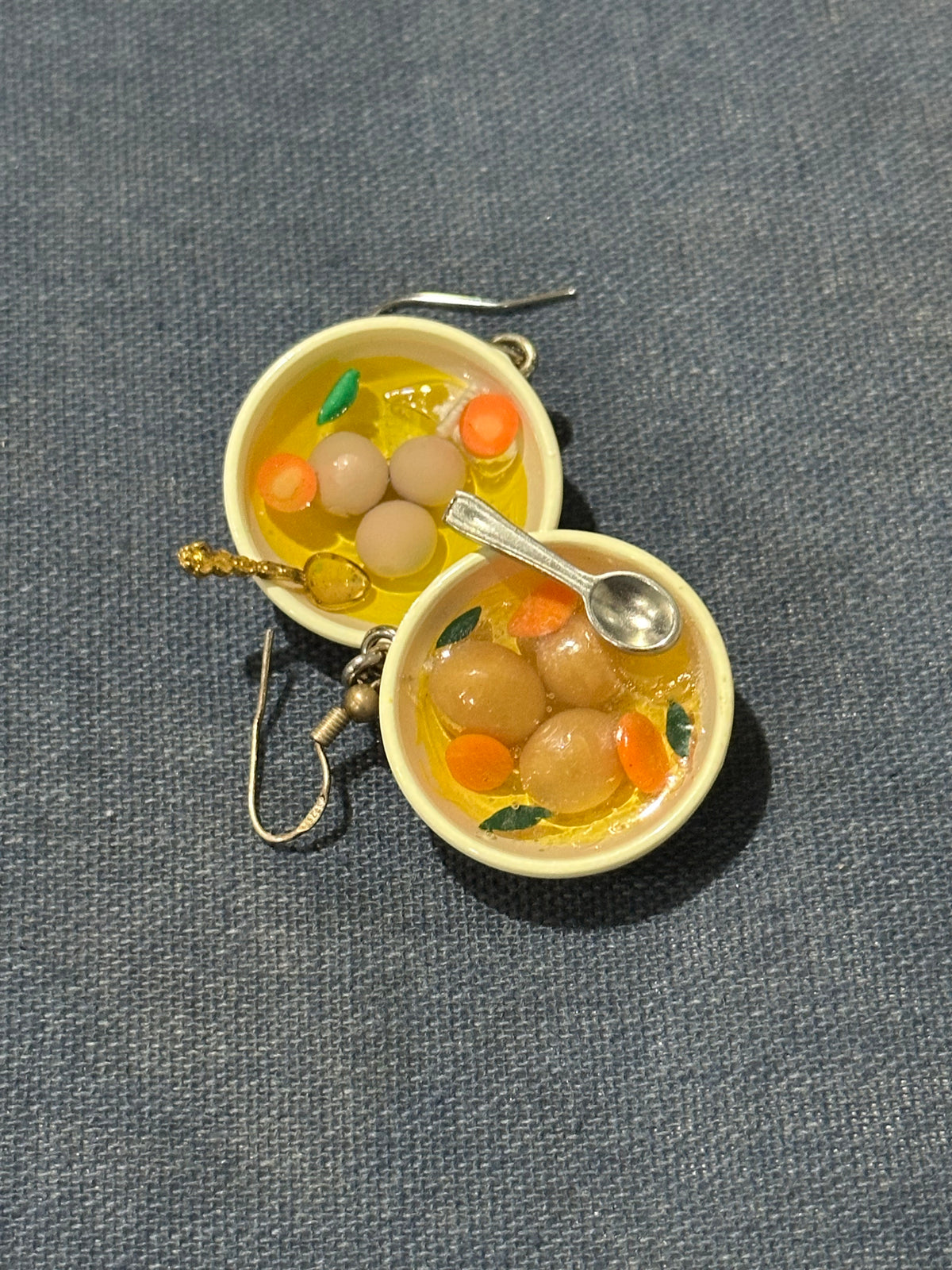 Handmade Matzo Ball Soup Earrings