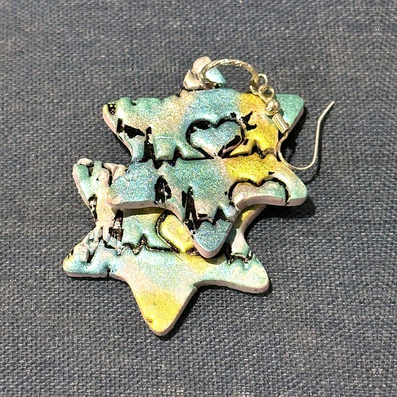 Handmade Shalom Star of David Earrings