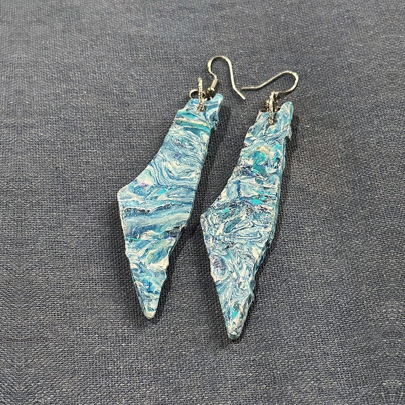 Light Blue Israel Map Earrings