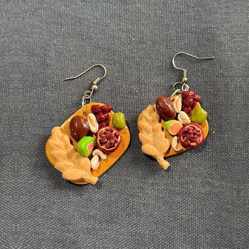 Tu B’Shvat Seven Species Mezze Platter Earrings